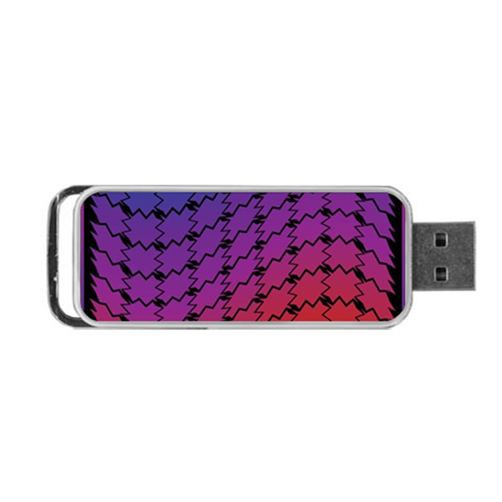 Colorful Red & Blue Gradient Background Portable USB Flash (One Side)