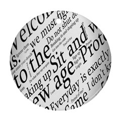 Abstract Minimalistic Text Typography Grayscale Focused Into Newspaper Ornament (round) by Simbadda