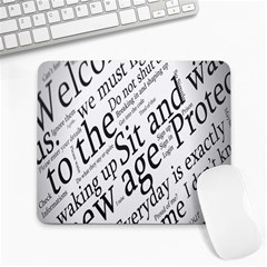 Abstract Minimalistic Text Typography Grayscale Focused Into Newspaper Large Mousepads by Simbadda