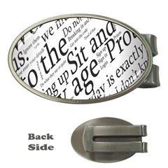 Abstract Minimalistic Text Typography Grayscale Focused Into Newspaper Money Clips (oval)  by Simbadda