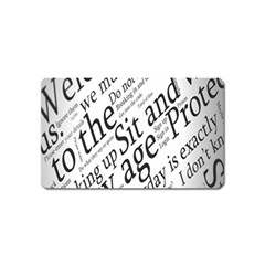 Abstract Minimalistic Text Typography Grayscale Focused Into Newspaper Magnet (name Card) by Simbadda