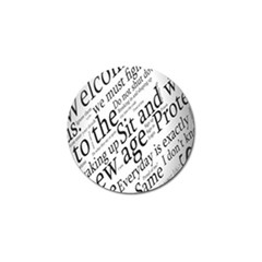 Abstract Minimalistic Text Typography Grayscale Focused Into Newspaper Golf Ball Marker (4 Pack) by Simbadda