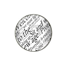 Abstract Minimalistic Text Typography Grayscale Focused Into Newspaper Hat Clip Ball Marker by Simbadda