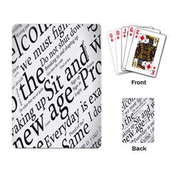 Abstract Minimalistic Text Typography Grayscale Focused Into Newspaper Playing Card by Simbadda