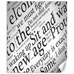 Abstract Minimalistic Text Typography Grayscale Focused Into Newspaper Canvas 8  X 10  by Simbadda