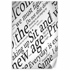 Abstract Minimalistic Text Typography Grayscale Focused Into Newspaper Canvas 20  X 30   by Simbadda