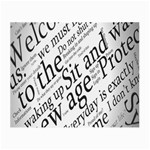 Abstract Minimalistic Text Typography Grayscale Focused Into Newspaper Small Glasses Cloth (2-Side) Front