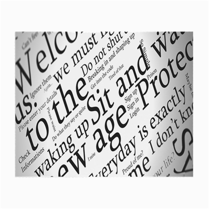 Abstract Minimalistic Text Typography Grayscale Focused Into Newspaper Small Glasses Cloth (2-Side)