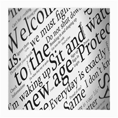 Abstract Minimalistic Text Typography Grayscale Focused Into Newspaper Medium Glasses Cloth by Simbadda