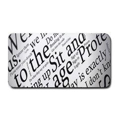 Abstract Minimalistic Text Typography Grayscale Focused Into Newspaper Medium Bar Mats by Simbadda