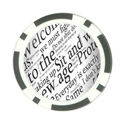 Abstract Minimalistic Text Typography Grayscale Focused Into Newspaper Poker Chip Card Guard by Simbadda