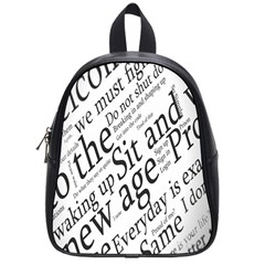 Abstract Minimalistic Text Typography Grayscale Focused Into Newspaper School Bags (small)  by Simbadda