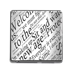 Abstract Minimalistic Text Typography Grayscale Focused Into Newspaper Memory Card Reader (square) by Simbadda