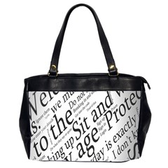 Abstract Minimalistic Text Typography Grayscale Focused Into Newspaper Office Handbags (2 Sides)  by Simbadda