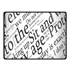 Abstract Minimalistic Text Typography Grayscale Focused Into Newspaper Fleece Blanket (small) by Simbadda