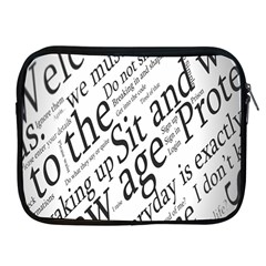 Abstract Minimalistic Text Typography Grayscale Focused Into Newspaper Apple Ipad 2/3/4 Zipper Cases by Simbadda