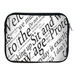 Abstract Minimalistic Text Typography Grayscale Focused Into Newspaper Apple iPad 2/3/4 Zipper Cases Front