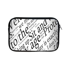 Abstract Minimalistic Text Typography Grayscale Focused Into Newspaper Apple Ipad Mini Zipper Cases by Simbadda