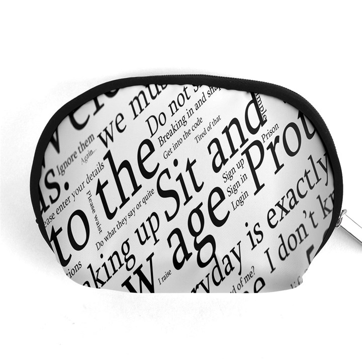 Abstract Minimalistic Text Typography Grayscale Focused Into Newspaper Accessory Pouches (Medium) 