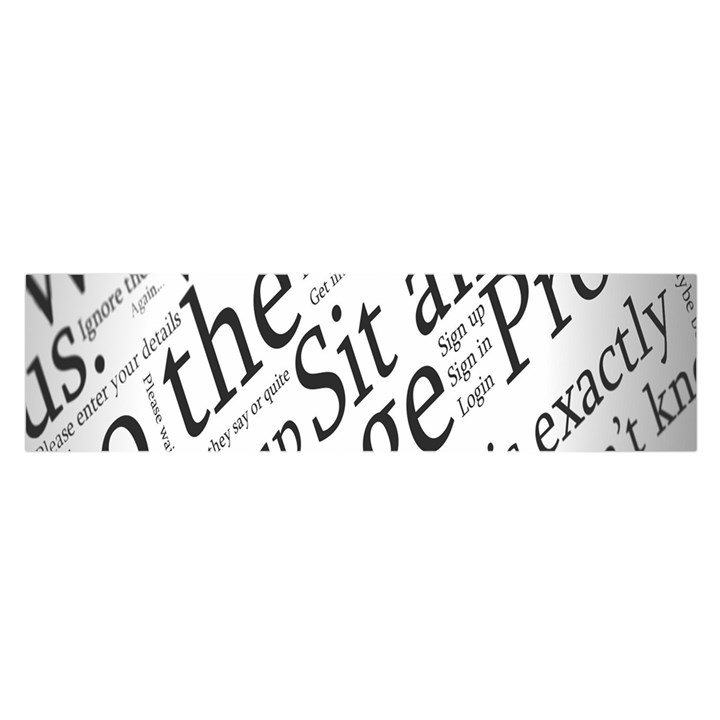 Abstract Minimalistic Text Typography Grayscale Focused Into Newspaper Satin Scarf (Oblong)