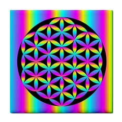 Flower Of Life Gradient Fill Black Circle Plain Tile Coasters by Simbadda