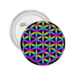 Flower Of Life Gradient Fill Black Circle Plain 2 25  Buttons by Simbadda