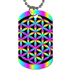 Flower Of Life Gradient Fill Black Circle Plain Dog Tag (one Side) by Simbadda