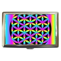 Flower Of Life Gradient Fill Black Circle Plain Cigarette Money Cases by Simbadda