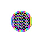 Flower Of Life Gradient Fill Black Circle Plain Golf Ball Marker Front