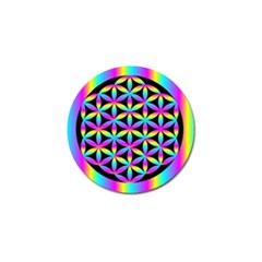 Flower Of Life Gradient Fill Black Circle Plain Golf Ball Marker (4 Pack) by Simbadda