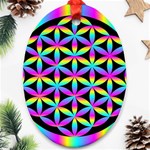 Flower Of Life Gradient Fill Black Circle Plain Oval Ornament (Two Sides) Front