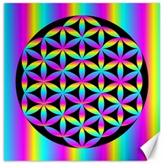 Flower Of Life Gradient Fill Black Circle Plain Canvas 12  X 12   by Simbadda