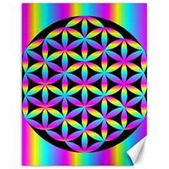 Flower Of Life Gradient Fill Black Circle Plain Canvas 12  X 16   by Simbadda