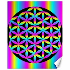 Flower Of Life Gradient Fill Black Circle Plain Canvas 16  X 20   by Simbadda