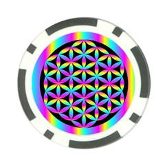 Flower Of Life Gradient Fill Black Circle Plain Poker Chip Card Guard by Simbadda