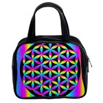 Flower Of Life Gradient Fill Black Circle Plain Classic Handbags (2 Sides) Front