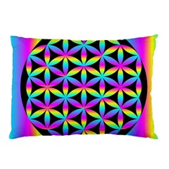 Flower Of Life Gradient Fill Black Circle Plain Pillow Case by Simbadda