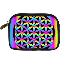 Flower Of Life Gradient Fill Black Circle Plain Digital Camera Cases by Simbadda