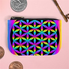 Flower Of Life Gradient Fill Black Circle Plain Mini Coin Purses by Simbadda