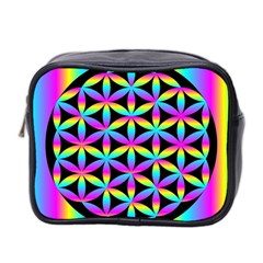 Flower Of Life Gradient Fill Black Circle Plain Mini Toiletries Bag 2-side by Simbadda