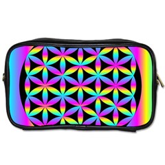 Flower Of Life Gradient Fill Black Circle Plain Toiletries Bags 2-side by Simbadda