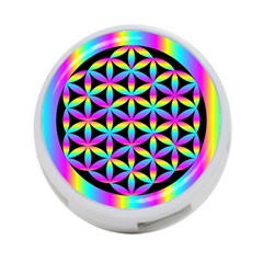 Flower Of Life Gradient Fill Black Circle Plain 4-port Usb Hub (two Sides)  by Simbadda