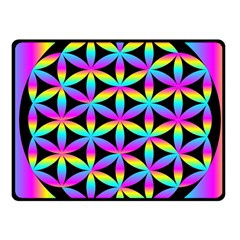 Flower Of Life Gradient Fill Black Circle Plain Fleece Blanket (small) by Simbadda