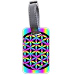 Flower Of Life Gradient Fill Black Circle Plain Luggage Tags (Two Sides) Front