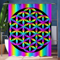 Flower Of Life Gradient Fill Black Circle Plain Shower Curtain 60  X 72  (medium)  by Simbadda