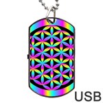 Flower Of Life Gradient Fill Black Circle Plain Dog Tag USB Flash (Two Sides) Back