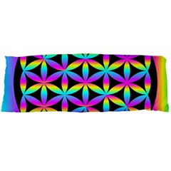 Flower Of Life Gradient Fill Black Circle Plain Body Pillow Case Dakimakura (two Sides) by Simbadda