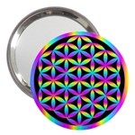 Flower Of Life Gradient Fill Black Circle Plain 3  Handbag Mirrors Front