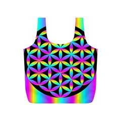 Flower Of Life Gradient Fill Black Circle Plain Full Print Recycle Bags (s)  by Simbadda