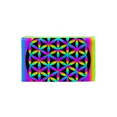 Flower Of Life Gradient Fill Black Circle Plain Cosmetic Bag (xs) by Simbadda